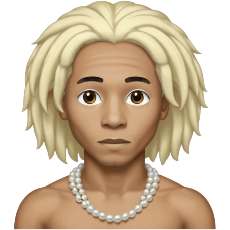 Black Male bob marley inspired hair platinum blonde with pearls makeup emoji