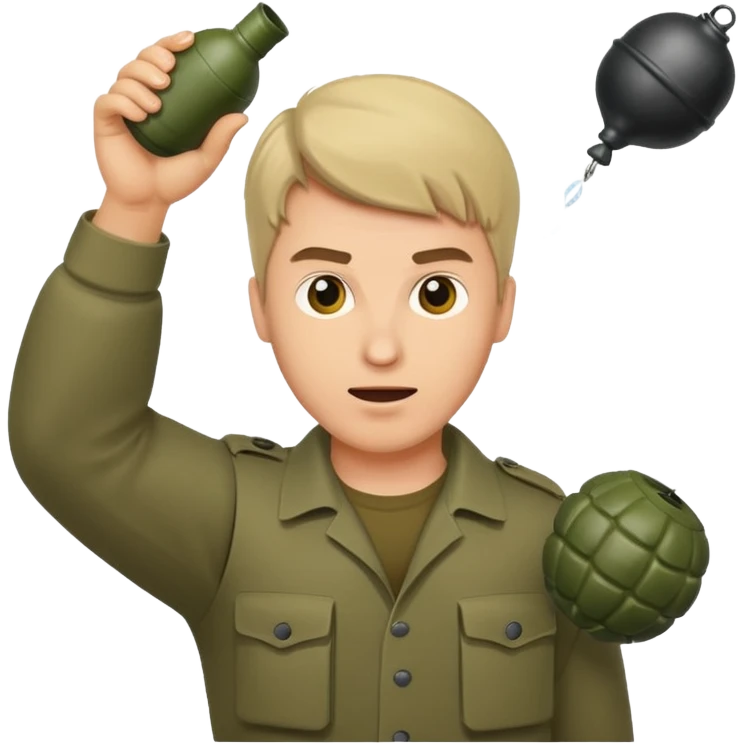 Guy throwing a grenade emoji