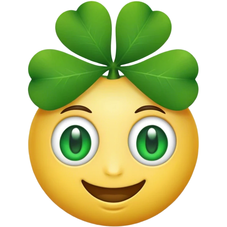 Emoji with shamrock eyes emoji