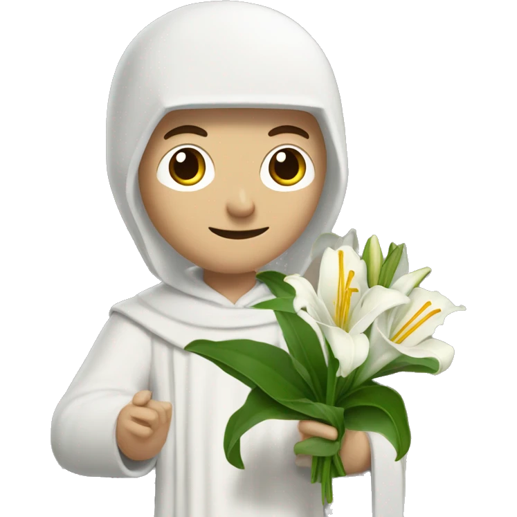 Petrarch holds a white lily in his hand emoji