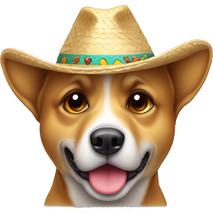 perro con sombrero y anteojos de sol emoji