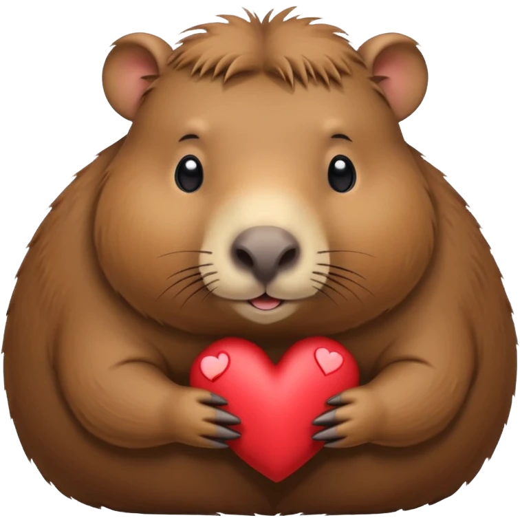 capybara with a heart emoji