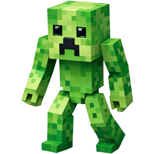 Minecraft Creeper full body, green pixelated monster emoji