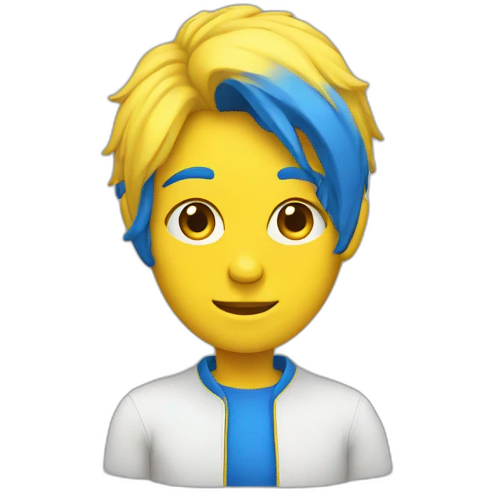 blue and yellow emoji