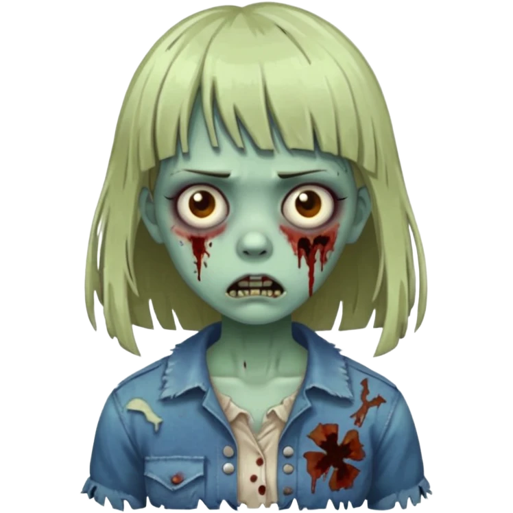 a zombie girl with bangs emoji