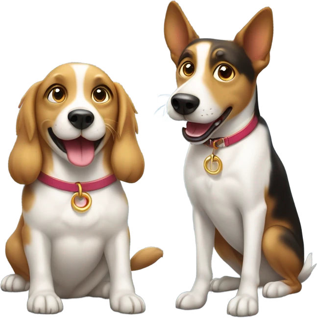 A male dog proposing to a female dog  emoji