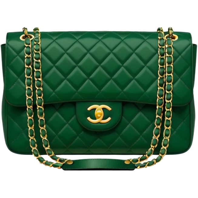 chanel dark green color bag emoji