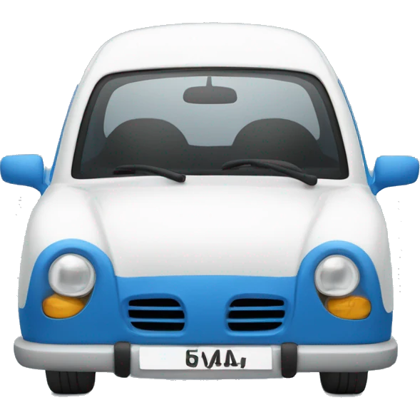 Coche azul de frente emoji