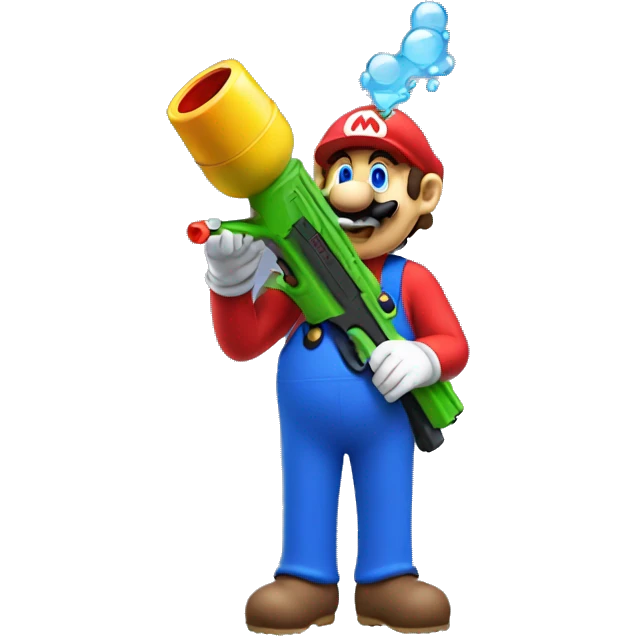 Mario with a water gun emoji