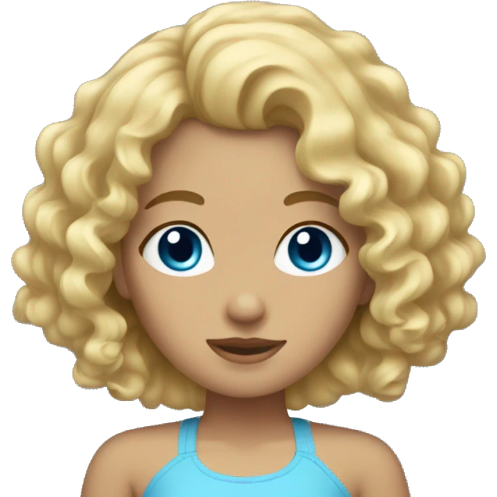 girl with blonde curly hair and blue eyes  emoji