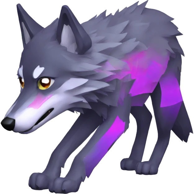 Glitch wolf, glitched  emoji