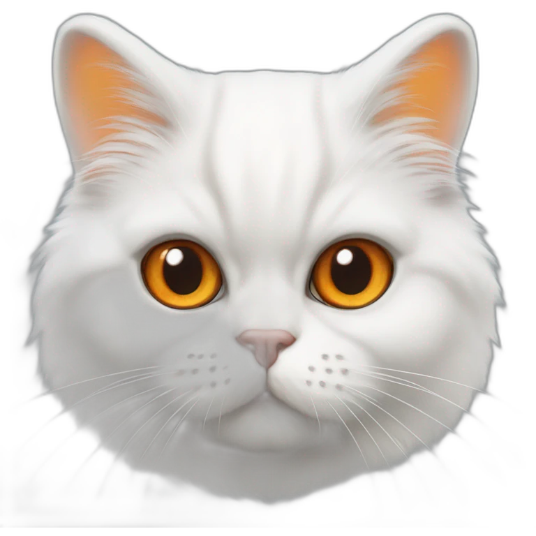 white persian chinchilla cat with orange eye small emoji