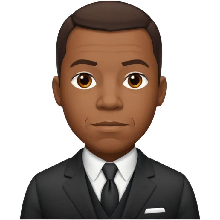 Booker T. Washington with dark brown hair emoji