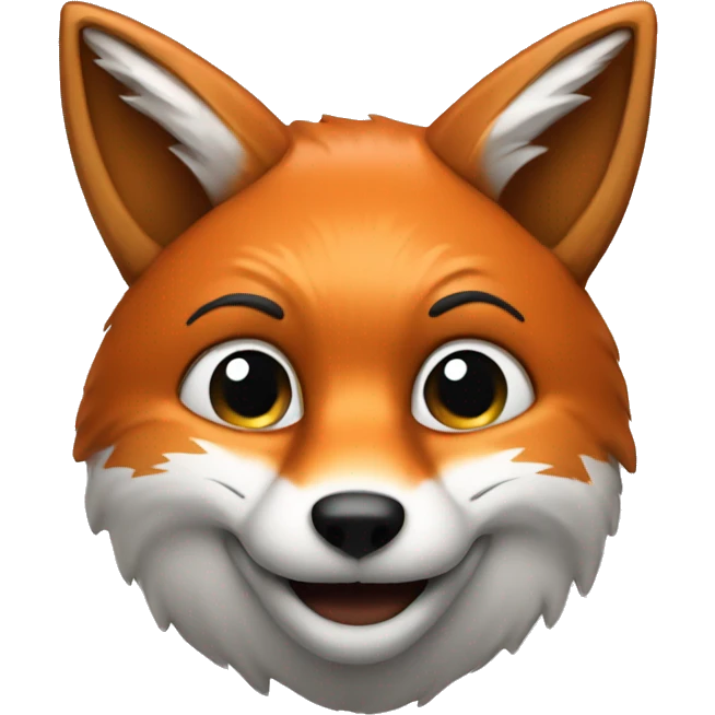 A fox emojie, with the style of Apple and who look like a cyberhacker emoji