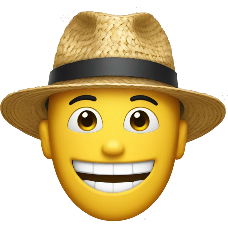 Create Happy Emoji with Straw Hat emoji