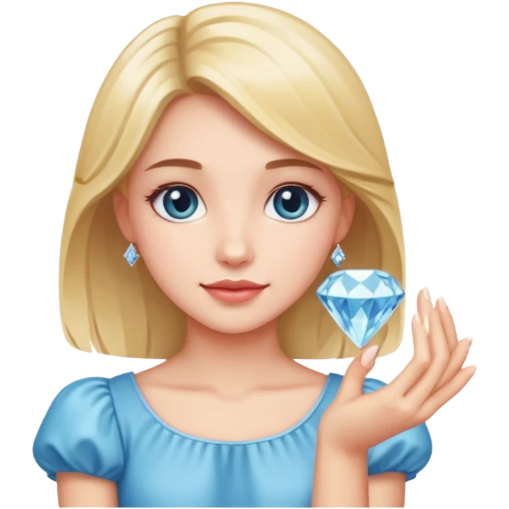 Pretty cute girl that hold Diamond in her hand emoji