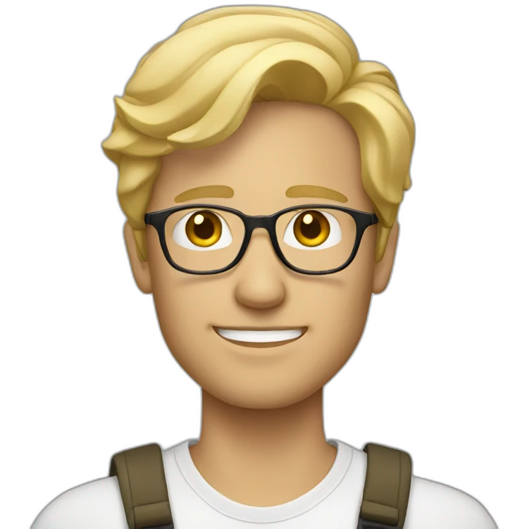 blonde white man with glasses emoji