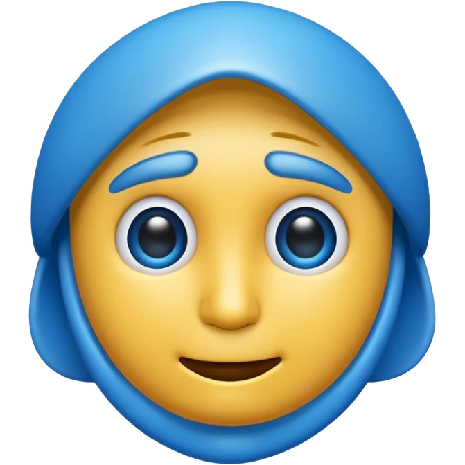 "blue 3D faced emoji, sigma judging look, cold phonk style, high detail" emoji