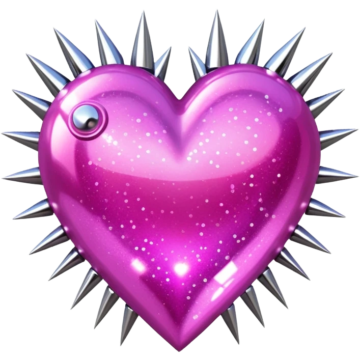 pink glittery heart with chrome spikes emoji