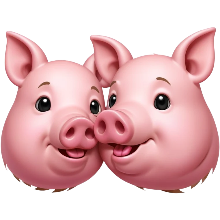 two pigs kissing emoji
