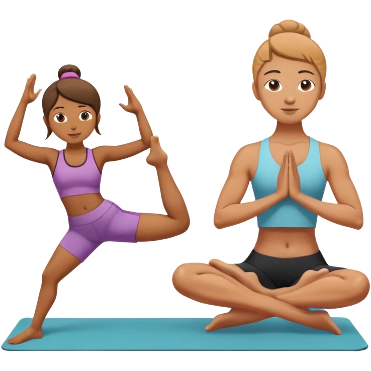 doing yoga with 2 persons emoji