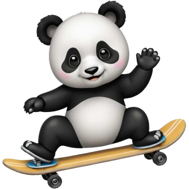 A panda on skateboard emoji