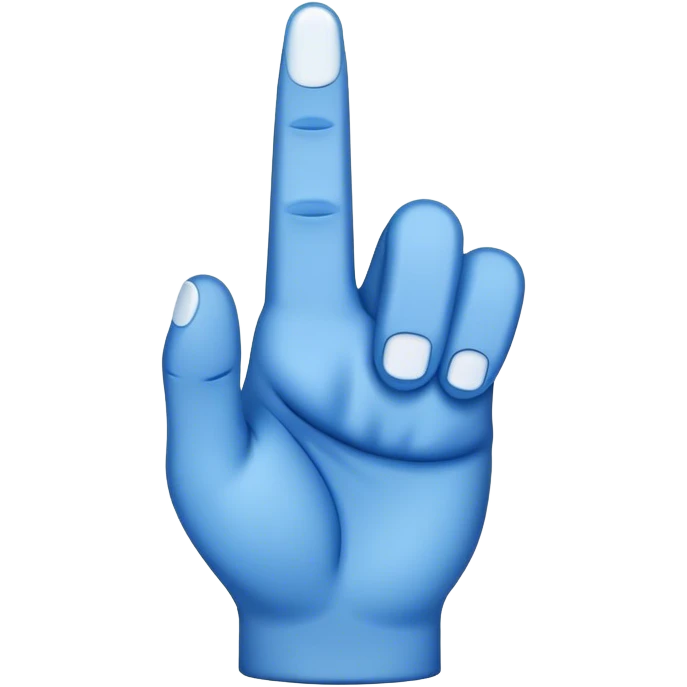 Blue middle finger emoji