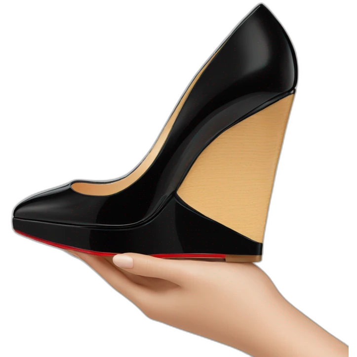 WEDGE heel LOUBOUTIN black PATENT emoji