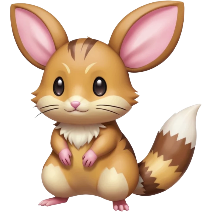 Kawaii Shiny Colorful Pastel Dedenne-Furret-Eevee-fusion Full Body emoji