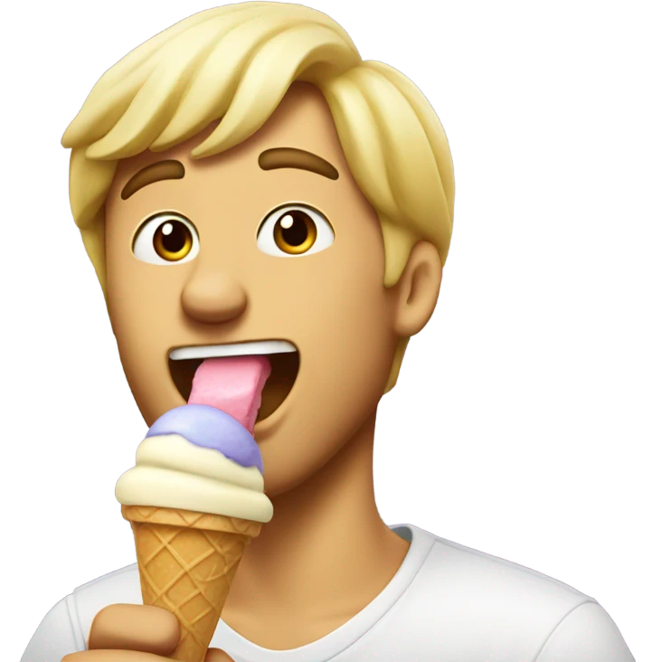 Guy licking ice cream emoji