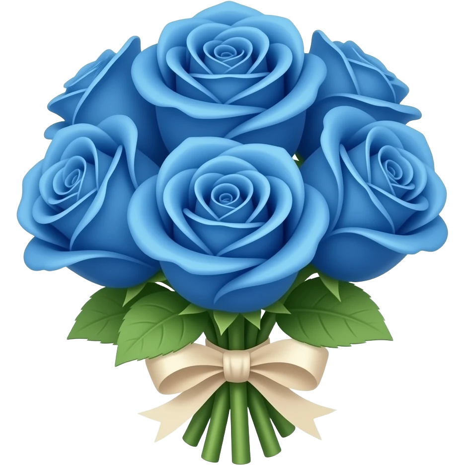 Mavi gül buketi emoji