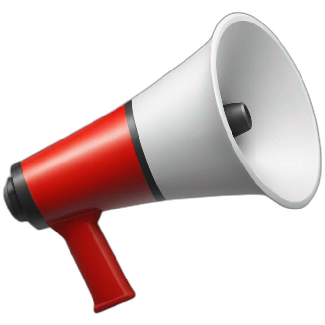black-red megaphone emoji