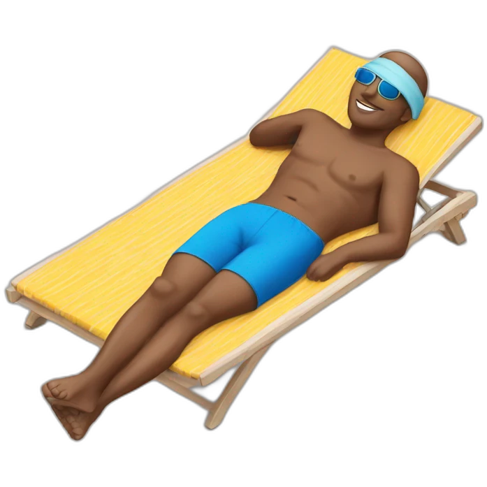 white man laying in sunbed emoji