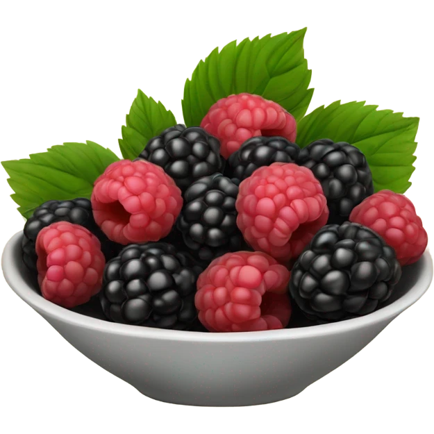 Square bowl of blackberries and raspberries  emoji