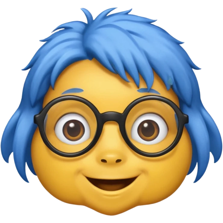 bee with blue hair and spectacles emoji