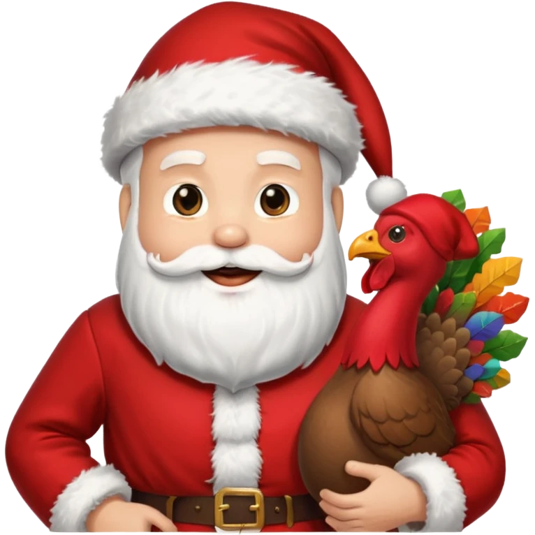 Santa hunting a turkey emoji