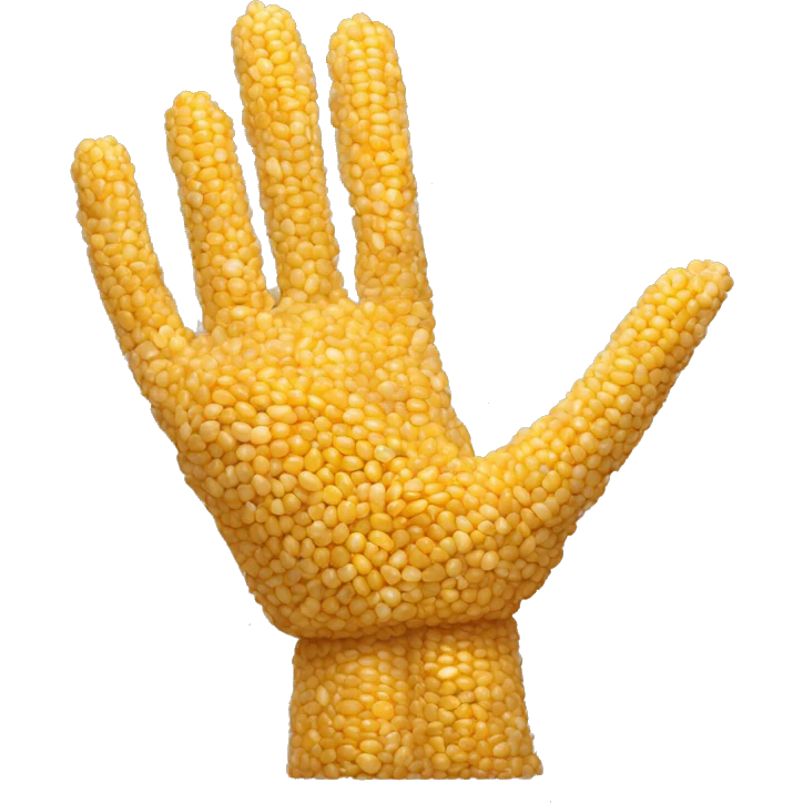 human hand, but made out of corn emoji
