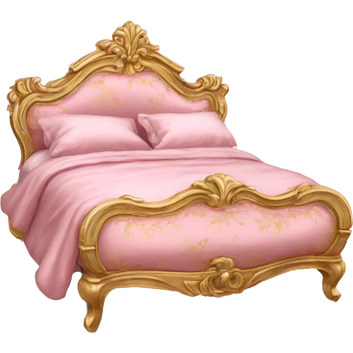 vintage pink and gold rococo bed emoji