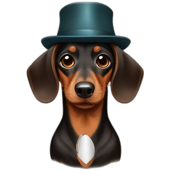 Dachshund brown, doctor hat emoji