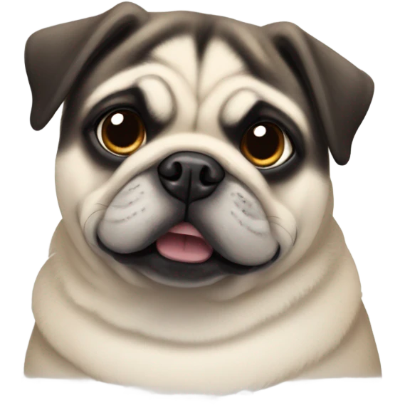 Pug riding husky emoji