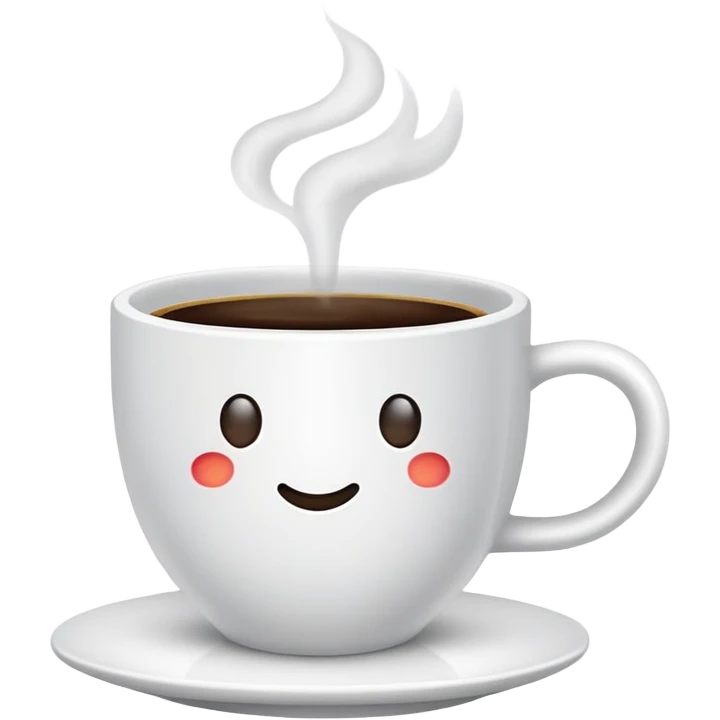 coffee cup with steam emoji