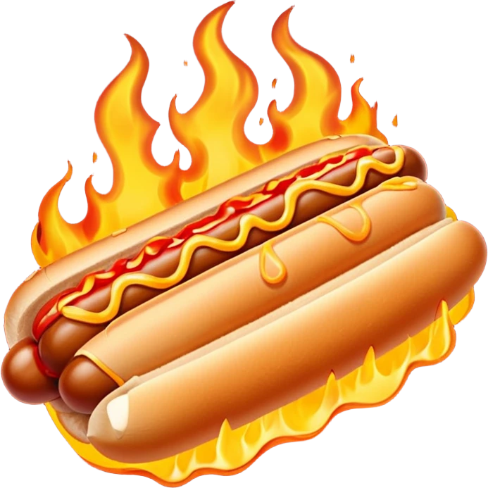 chili cheese hotdog on fire emoji