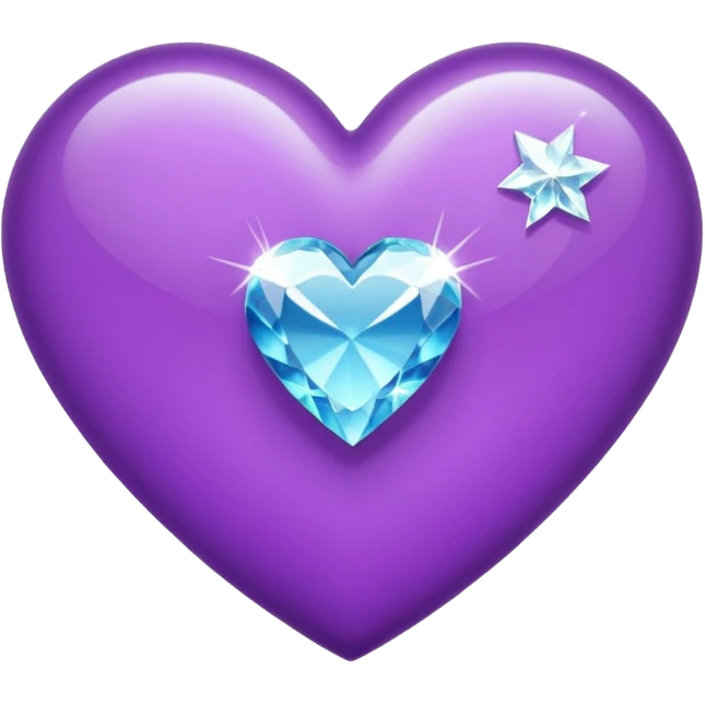 purple heart with diamond around emoji