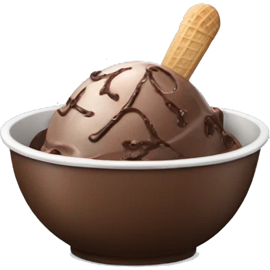 bowl of chocolate ice cream emoji