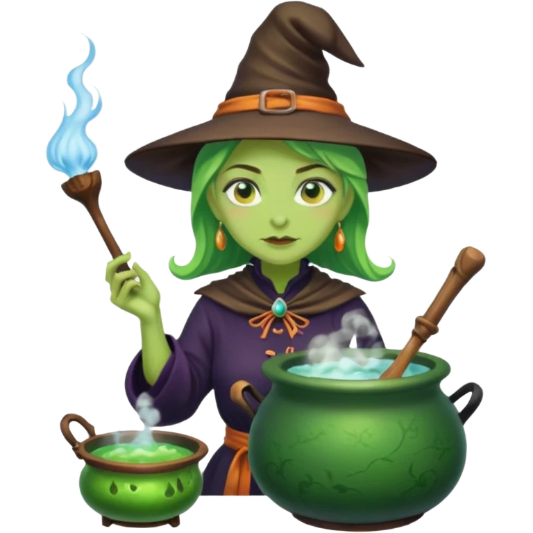 green witch cooking potion emoji
