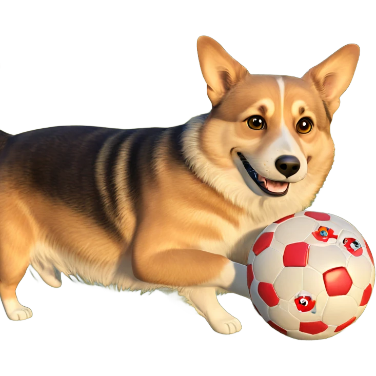 dog chasing soccer ball outdoors emoji