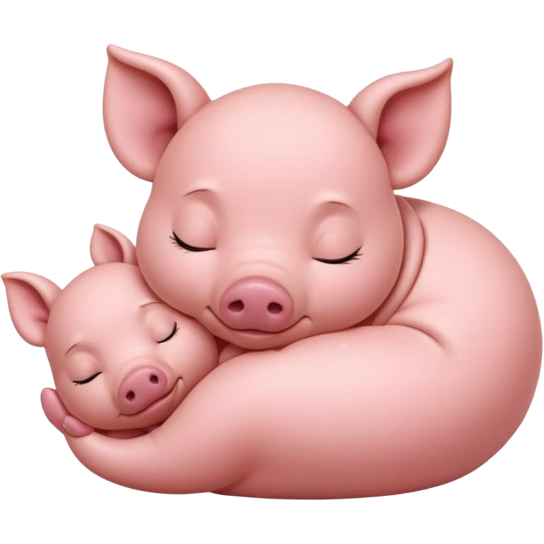 Sleeping Piglet – tiny pink pig curled up, eyes closed emoji