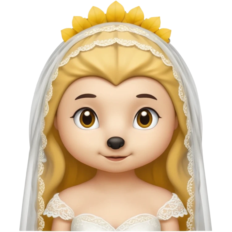 bride hedgehog yellow emoji