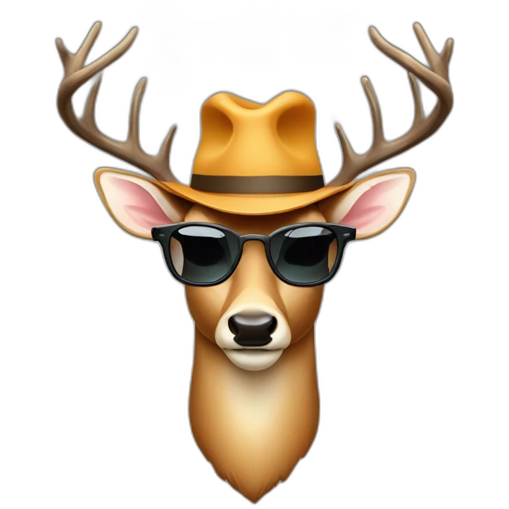 deer with sunglases hat emoji