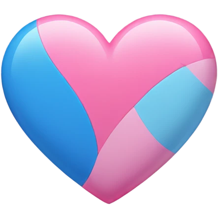 Half blue half pink heart emoji